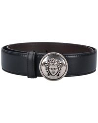 Versace - Medusa Biggie Calf Leather Belt - Lyst