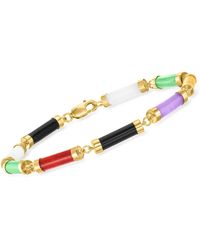 Ross-Simons - Colored Jade Cylinder-link Bracelet - Lyst
