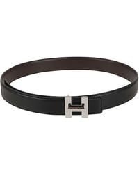 Hogan - Calf Leather Metallic Buckle Belt - Lyst
