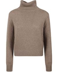 Be You - Ribbed High Neck Cropped Knit Sweater - Lyst