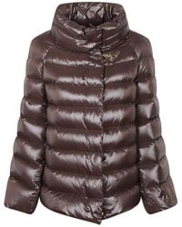 Fay - Quilted Rosewood Nylon Down Jacket With Funnel Neck And Iconic Hook - Lyst