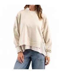 Blu Pepper - Washed Extended Shoulder Knit Top - Lyst