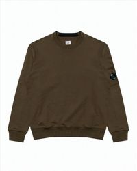 C.P. Company - Long-Sleeve Sweatshirt With Zippered Pocket And Ribbed Details - Lyst