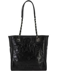 Chanel - Cambon Leather Tote Bag (pre-owned) - Lyst