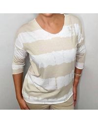 Ethyl - 3/4 Sleeve Striped Print Top - Lyst