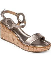 Bernardo - Kennedy Sandals Metallic Leather Wedge Heel Jobb338 - Lyst