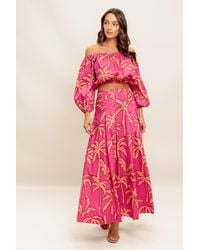 TRUEDAMES - Paradise Match Woven Top And Skirt Set - Lyst