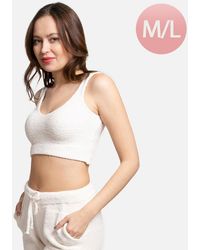 TRUEDAMES - Solid V Neck Crop Top - Lyst