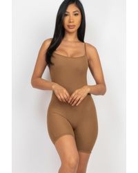 TRUEDAMES - Ribbed Bodycon Romper - Lyst