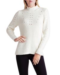 Kensie - Punk Yarn Long Sleeve Mock Neck Sweater - Lyst