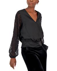 INC - Lace Sleeves Surplice Blouse - Lyst