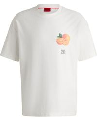 HUGO - Cotton-Jersey T-Shirt With Prints - Lyst