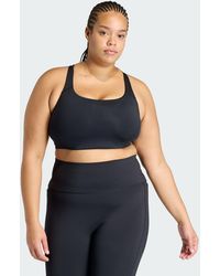 adidas - Optime Workout 3-Stripes Medium Support Bra (Plus Size) - Lyst