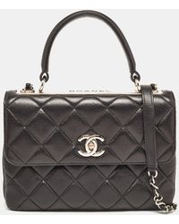 Chanel - Quilted Leather Small Trendy Cc Flap Top Handle Bag - Lyst