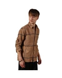 Campus Sutra - Ash Graph-Check Waffle Overshirt - Lyst