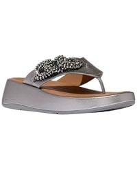 Fitflop - F-Mode Beaded Chain Leather Toe Post Sandal - Lyst