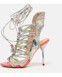 Sophia Webster - Metallic Multicolour Leather Lacey Tie Up Sandals - Lyst