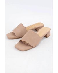 Ccocci - Sasha Scallop Edge Square Toe Kitten Heel Sandal - Lyst