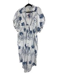 Umgee - V Neck Collared Midi Dress - Lyst