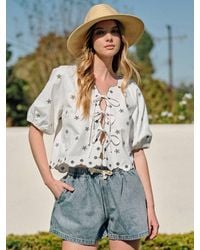 Aaron & Amber - Fleur Tie Top - Lyst