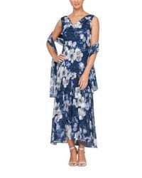 Alex Evenings - Floral Print Tea Length Dress - Lyst