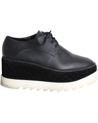 Stella McCartney - Elyse Velvet-Trimmed Platform Brogues - Lyst