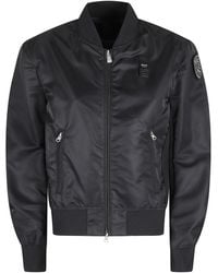 Blauer - Laurie Ribbed Elastic Trim Polyamide Bomber Jacket - Lyst