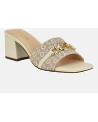 Guess - Oney Circle Logo Block Heels - Lyst