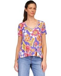 Johnny Was - The Janie Favorite Short Sleeve V-Neck Swing Tee, Multi - Lyst