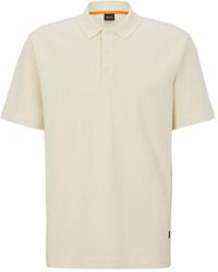 BOSS - Relaxed-fit Cotton-blend Polo Shirt With Waffle Structure - Lyst