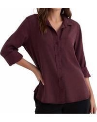Bella Dahl - Split Back Button Down Shirt - Lyst