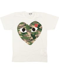 COMME DES GARÇONS PLAY - Comme Des Gar�ons Play Big Camouflage Heart T-shirt - Lyst