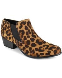 Esprit - Taya Boots Leopard Print Block Heel Ankle Booties Jobb739 - Lyst