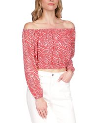 MICHAEL Michael Kors - Cropped Long Sleeve Off The Shoulder - Lyst