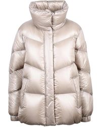 Woolrich - Taupe Aliquippa Glossy Polyamide Down Jacket - Lyst