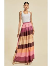 TRUEDAMES - Color Block Maxi Skirt With Pockets - Lyst