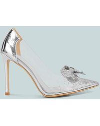 LONDON RAG - Erika Rhinestones Embellished Clear Pump Shoes - Lyst