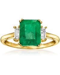Ross-Simons - Emerald And Topaz Ring - Lyst