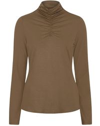 EsQualo - Smocked Long Sleeve Top - Lyst