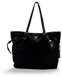Prada - Tessuto Soft Calf Leather Tote Bag Hardware - Lyst