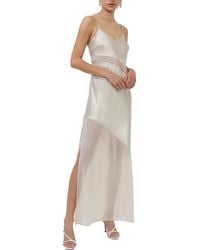 French Connection - Satin Mesh Slip Dress - Lyst