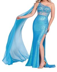 Ellie Wilde - One Shoulder Sequin Prom Dress - Lyst