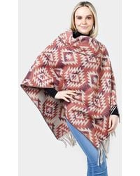 TRUEDAMES - Western Pattern Tassel Poncho - Lyst
