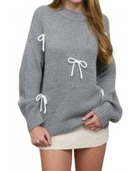 Blu Pepper - Bow Long Sleeve Pullover Sweater - Lyst