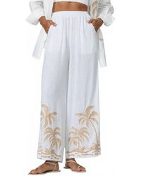 LUSANA - Wide Leg Embroidered Pant - Lyst