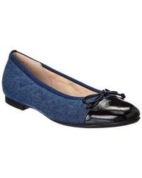 Gabor - Denim & Leather Ballet Flat - Lyst