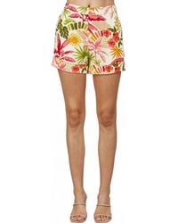 Fate - Tropical Print Linen Blend Shorts - Lyst