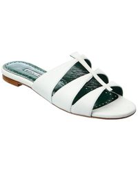 Details about   NEW Manolo Blahnik ILLUS Patent GLOSSY Leather White Thong Flat Shoes Sandals 41 