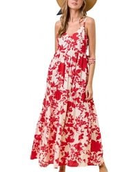 Doe And Rae - Bold Floral Tiered Maxi Dress - Lyst