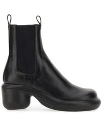 Jil Sander - Leather Boots With Round Toe - Lyst